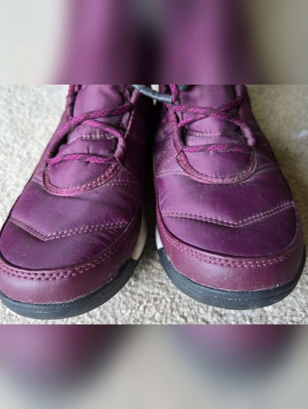 YOUTH Sorel Whitney II Lace Waterpoof Purple Boots Size 6 - Picture 3 of 10